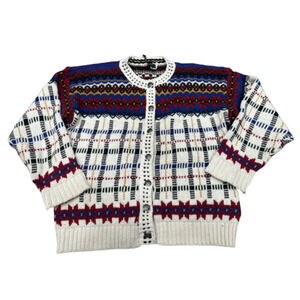 Bushwacker VINTAGE Size Large Chunky Knit 90’s Button Down Cardigan USA